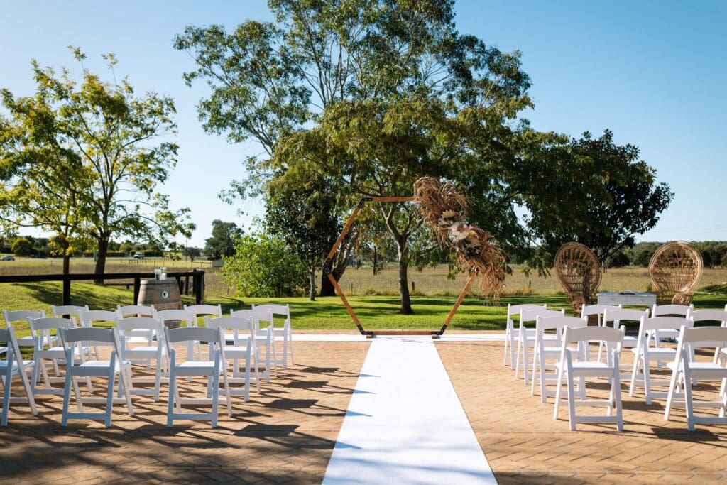 wedding ceremony set up hunter valley 